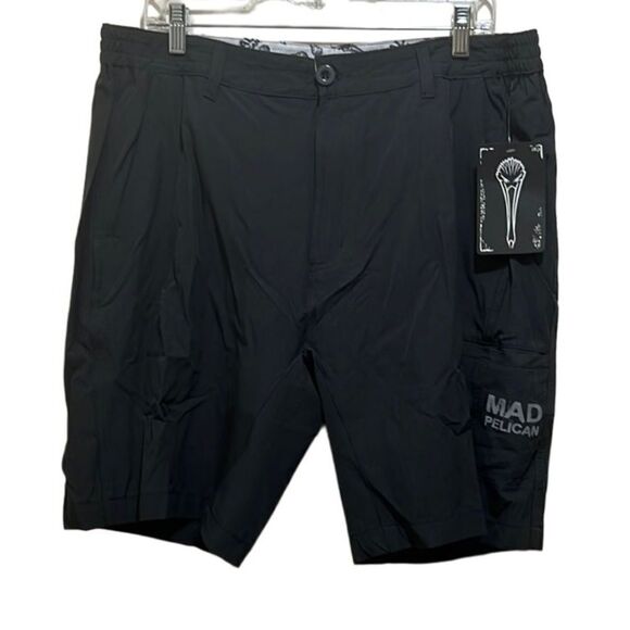 Mad Pelican mens Donnie’s walking shorts “Welcome Aboard” pockets black XL NWT - Picture 4 of 4